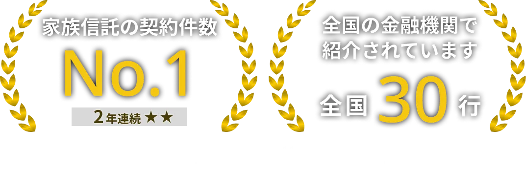 家族信託の契約件数2年連続ナンバーワン（※ 2023年11月期調査（同年11月3日～11月21日実施）に続き2年連続 調査機関：日本マーケティングリサーチ機構）